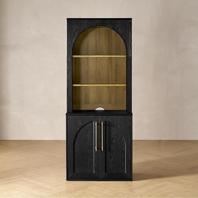 mopio Blake Tall Display Cabinet, Kitchen Buffet Pantry Cupboard, Trophy by MopioInc