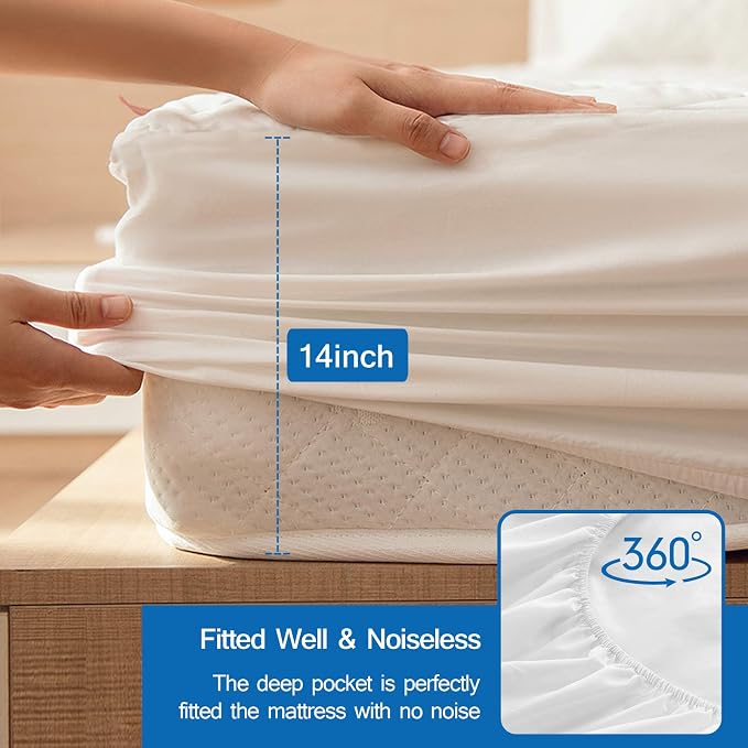 Twin XL Mattress Pad for College Dorm Room Essentials, Waterproof Hospital Bed - Image 2