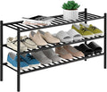 ROMGUAR CRAFT 3-Tier Bamboo Long Shoe Rack, Free Standing Wood Shoe Shelf by ROMGUAR+CRAFT