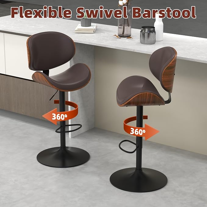 civama Bar Stools Set of 6 for Kitchen Counter, Adjustable Bar Height Chairs - Image 9