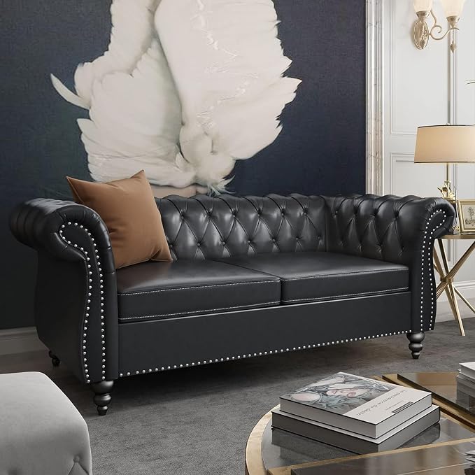 AVZEAR Chesterfield Loveseat Sofa, Upholstered Sofa Modern 2 Seater Couch Sofa by AVZEAR