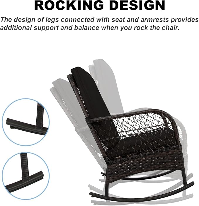 LEVELEVE Patio Furniture Set Outdoor Rattan Chair Wicker Sofa Garden - Image 5