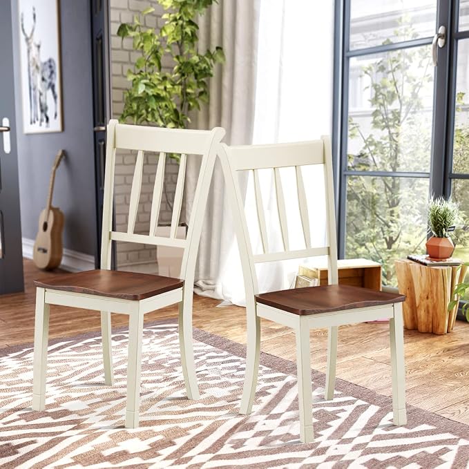 Giantex Wood Dining Chairs Set of 4, Armless Kitchen Chairs w/Solid Rubber Wood - Image 10