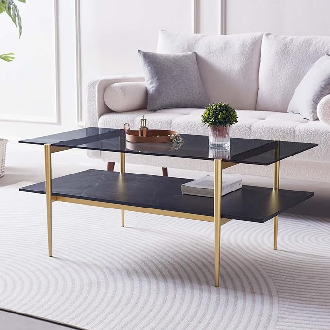 LumFurn Rectangle Coffee Table for Living Room, Mid-Century Modern Design - Image 3