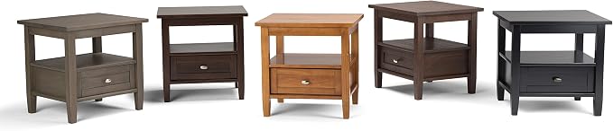 SIMPLIHOME Warm Shaker Solid Wood 20 inch Wide Rectangle Transitional End Side - Image 10