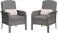 Garvee Outdoor Wicker Chairs, 2 Pieces Patio Furniture Set, All Weather High by Garvee