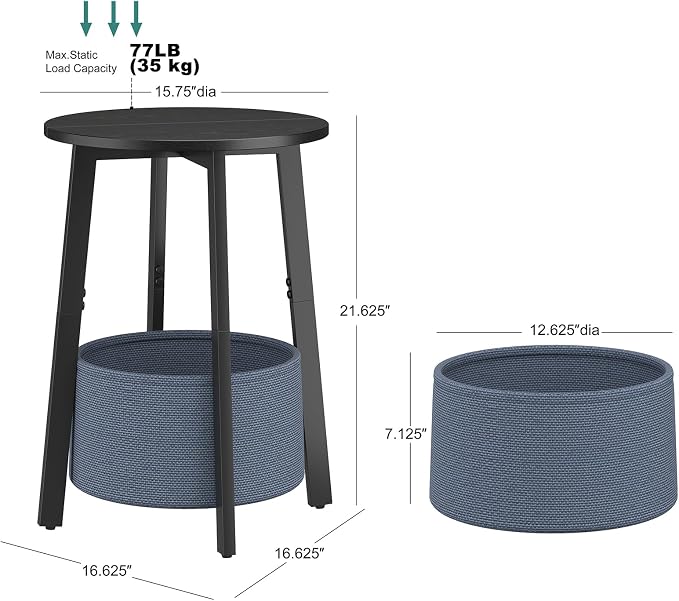 sthmec Small Round Side End Table - Image 3