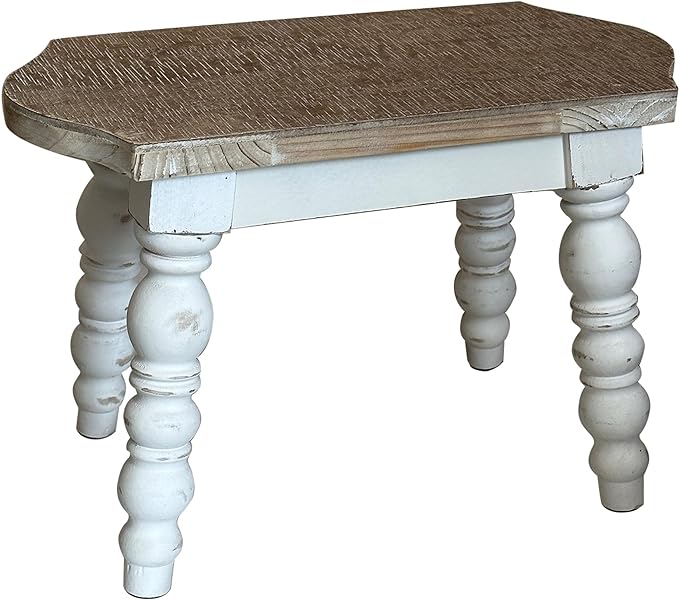 dwellington Wooden Bathroom Farmhouse Step Stool, Wood Foot Stool - Image 6