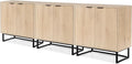 EYYTHUNG Fluted Storage Cabinet Set of 3, Sideboard Buffet Cabinet Modern by EYYTHUNG