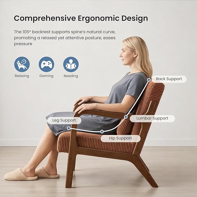 DUMOS Accent Chairs Set of 2, Mid Century Modern Accent Chair - Image 5