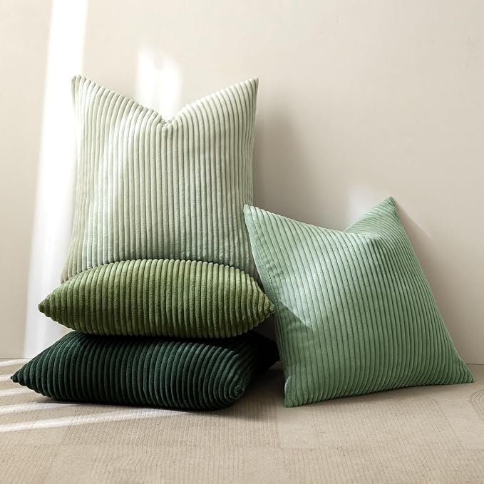 MIULEE Boho Farmhouse Sage Green Throw Pillow Covers 20x20 Inch Set of 4 - Image 5