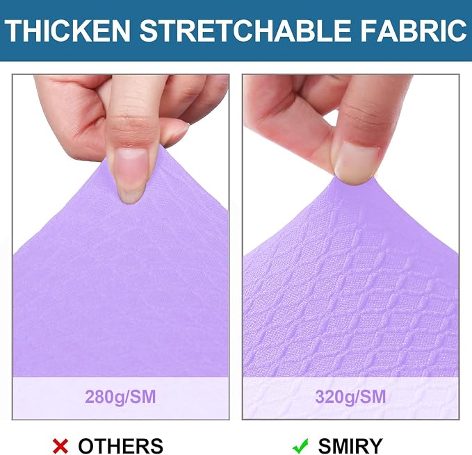 Smiry Waterproof Seat Covers for Dining Room Chairs Set of 4, Stretch Jacquard - Image 4