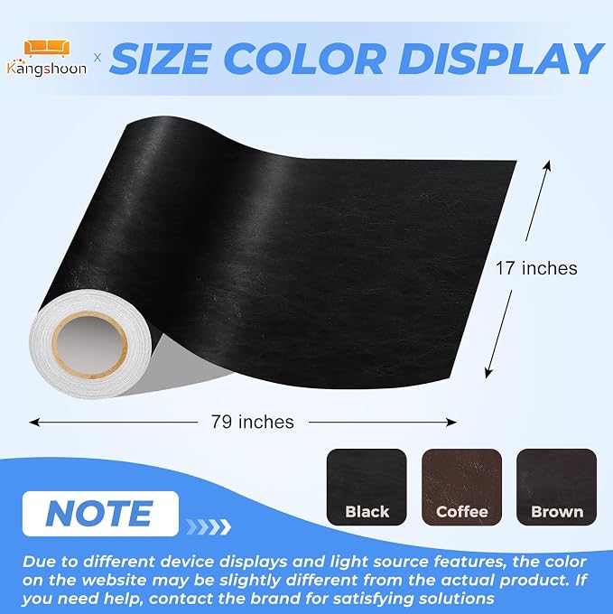 Kangshoon Leather Repair Patches, 17X79 Inch Self-Adhesive Leather Repair Tape - Image 2
