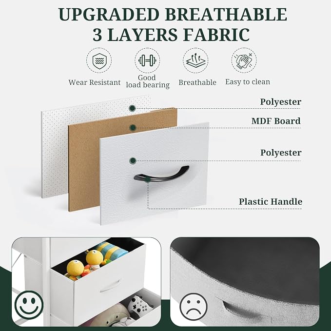9-Drawer Dresser for Bedroom, Anti-Tip Tall Storage Organizer Chest of Drawers - Image 6