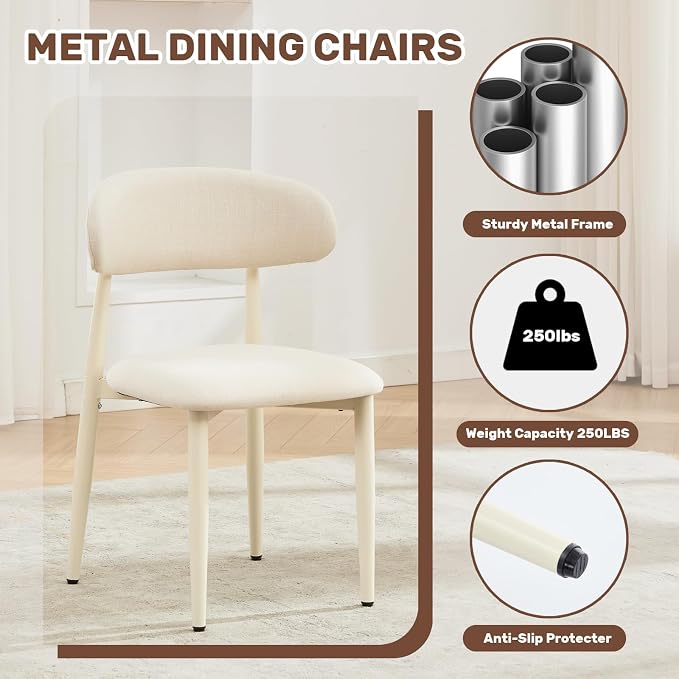 UVV Dining Chairs Set of 8, Metal Kitchen Chairs - Image 8
