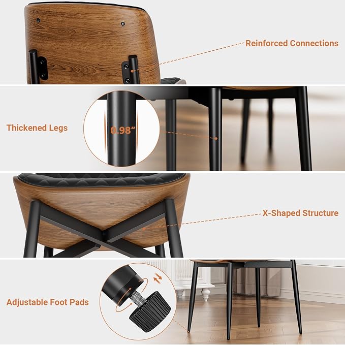 YaFiti Dining Chairs Set of 2, Mid Century Modern Accent Dining Room and - Image 7