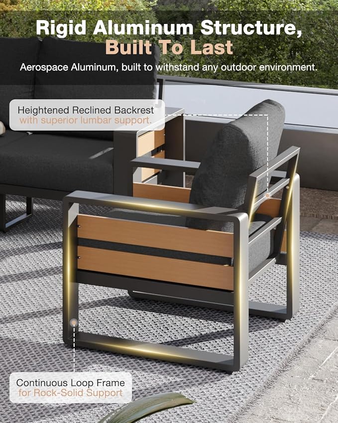 Aoxun Aluminum Patio Furniture Set - Image 3