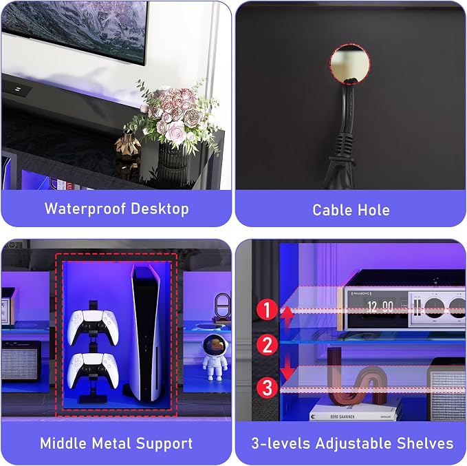 chartustriable LED TV Stands W/Power Outlet - Image 8