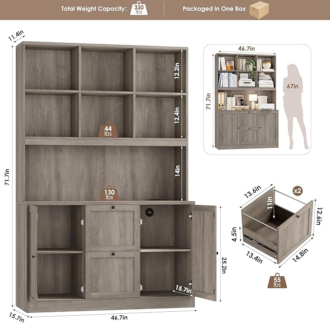 HIFIT 72'' Tall File Bookcase - Image 3