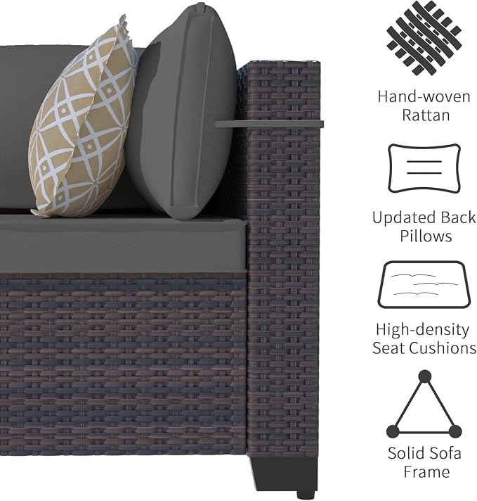 Outdoor Terrace Furniture Set, 15 Piece Outdoor Furniture Set, - Image 4