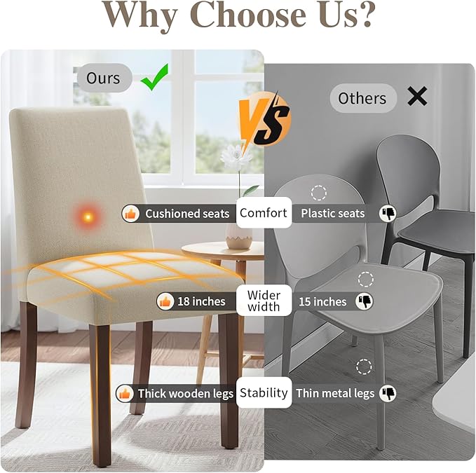 Dining Chairs Set of 6, Modern Dining Room Chairs - Image 6