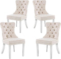 KCC Velvet Dining Chairs Set of 4, Upholstered High-end Tufted Dining Room Chair by KCC