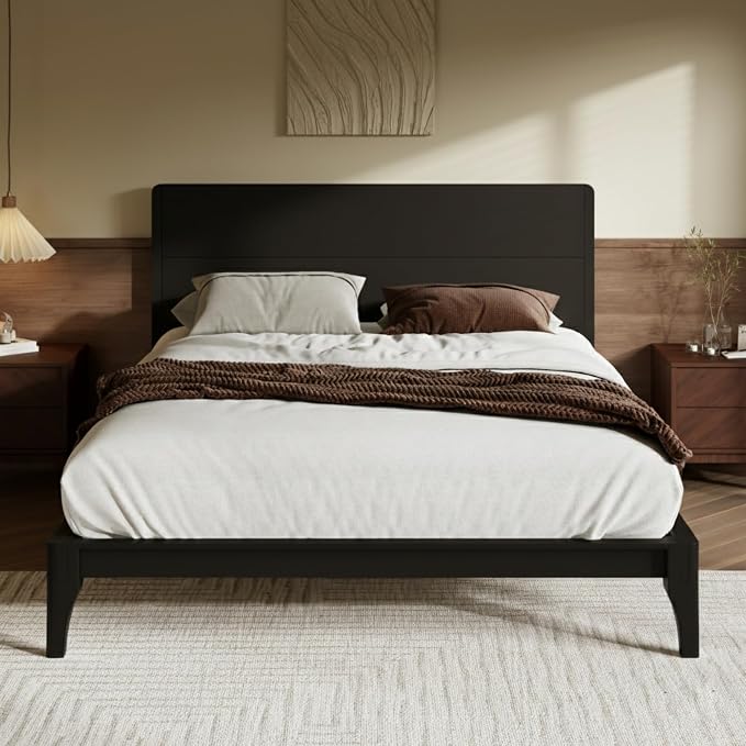 Merax Full Size Bamboo Platform Bed, Mid-Century Modern Bed Frame - Image 5