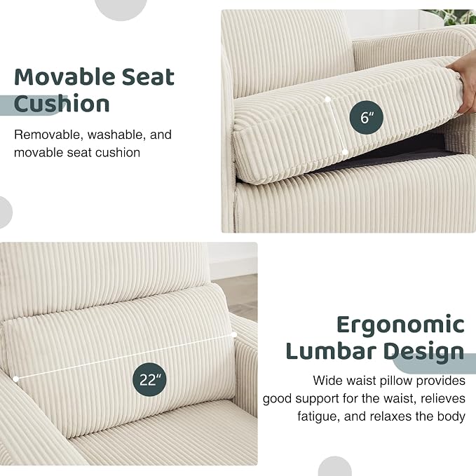Swivel Rocker Recliner, Oversized Power Recliner Glider - Image 6