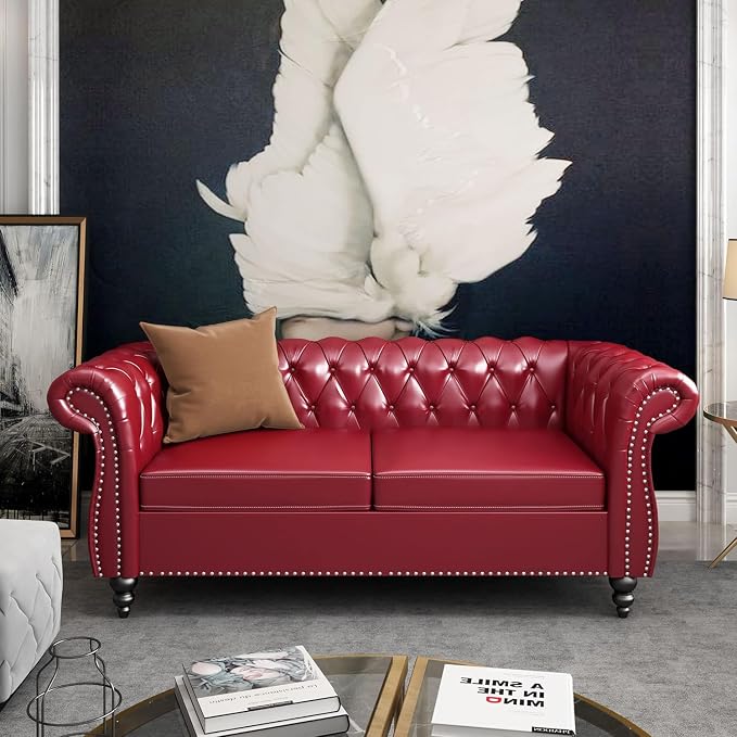 AVZEAR Chesterfield Loveseat Sofa, Upholstered Sofa Modern 2 Seater Couch Sofa by AVZEAR