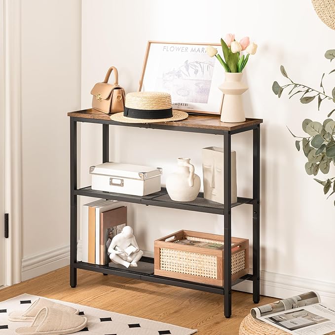 HOOBRO 29.5" Narrow Console Table, 3-Tier Entryway Table, Thin Sofa Table - Image 5