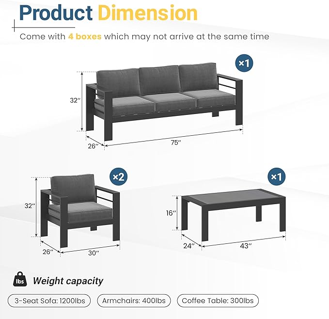 Solaste Aluminum Patio Furniture Set - Image 7