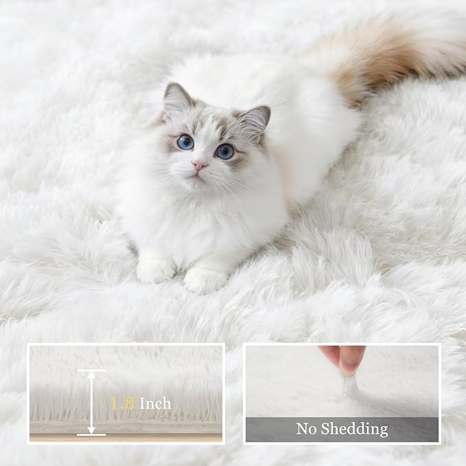 Fluffy Area Rugs 9x12 Living Room Bedroom: Ultra Soft Shag Rug Upgrade Non-Slip - Image 5
