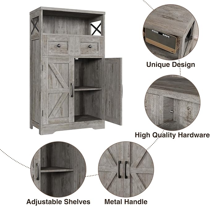 FiveWillowise Small Farmhouse Storage Cabinet - Image 6