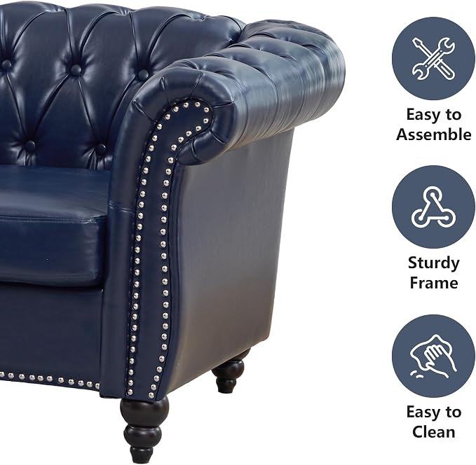 QHITTY 2 Piece Living Room Set, Sectional Chesterfield Sofa Contemporary - Image 3