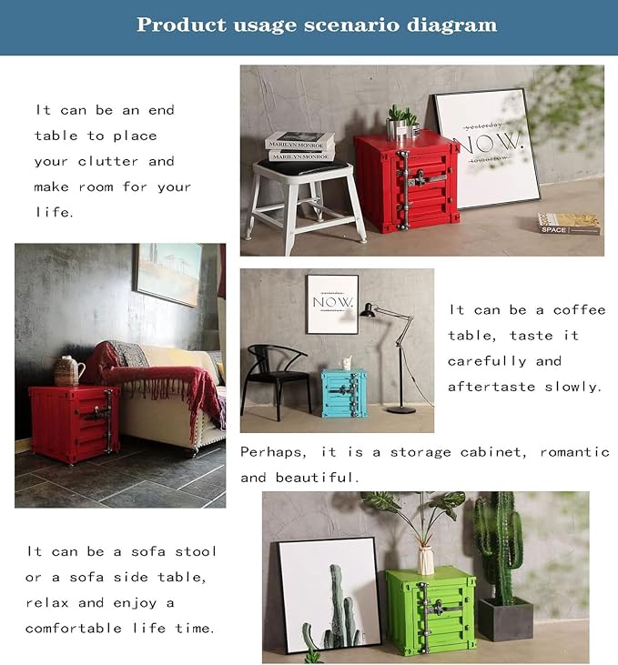 ZHAOYONGLI-End Tables Industrial Nightstand Table, New - Image 9