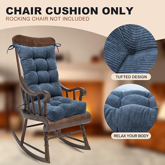 Lokex Rocking Chair Cushion Only, Tufted Non-Slip Comfortable Rocking Chair - Image 2