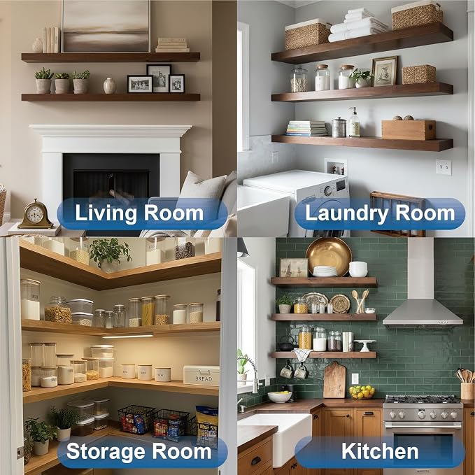 LEOPO 4-Pack 6 inch Floating Shelf Brackets, Hidden Shelf Bracket - Image 8