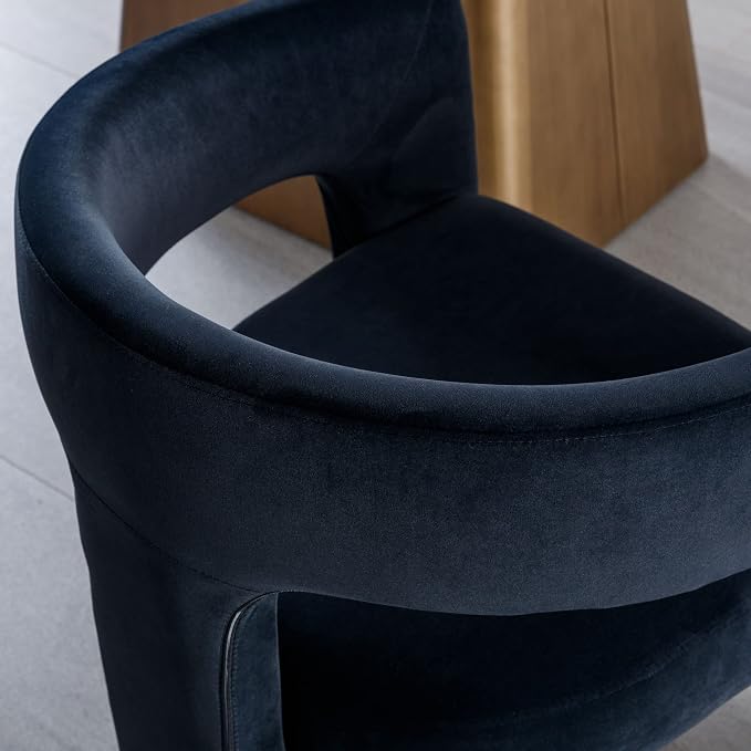 BESTANO Set of 3 Modern Velvet Fabric Upholstered Dining Chairs - Image 4