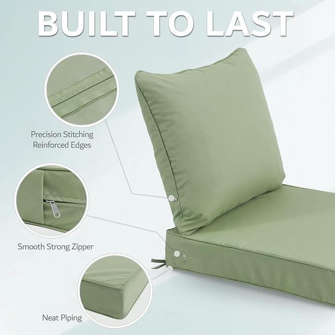 22x22 Inch Patio Chair Cushions Set of 4, Outdoor Furniture Cushions - Image 6