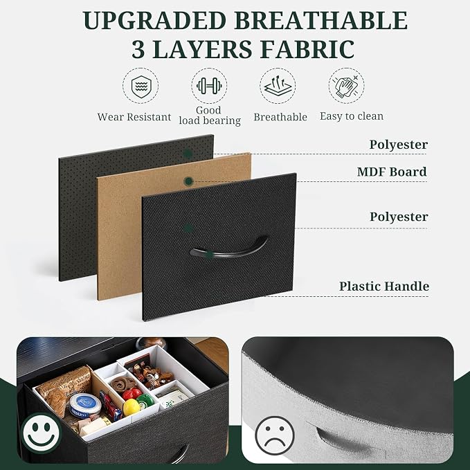 7-Drawer Dresser for Bedroom, Anti-Tip Wide Storage Organizer Fabric Chest of - Image 6