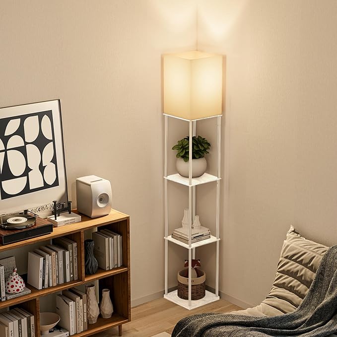 Gupuzm Floor Lamp with Shelves, 4 Layer Square Standing Lamp with 3 Color - Image 6