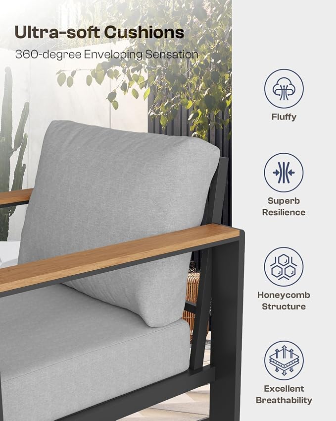 Aluminum Outdoor Patio Furniture Set - Image 6