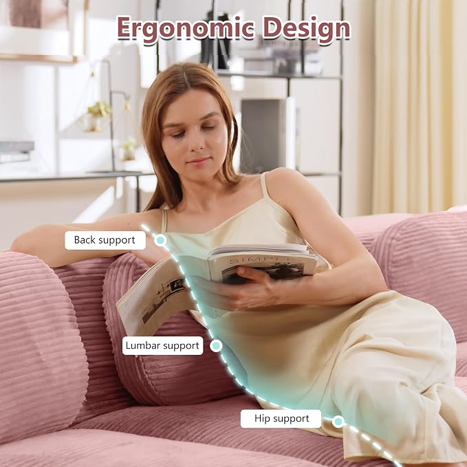 Boneless Sectional Couch, No Assembly Required, 81.8” Modular Cloud Sofa - Image 4