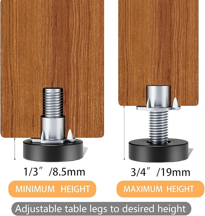 1/4" Thread Leveling Feet, Threaded Screw-in Table Feet - Image 5