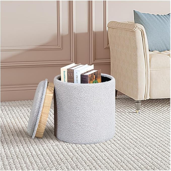 PINPLUS Round Boucle Ottoman by PINPLUS