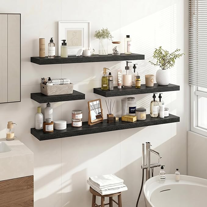 Acovy 16 Inch Floating Shelves, Wooden Shelves - Image 2