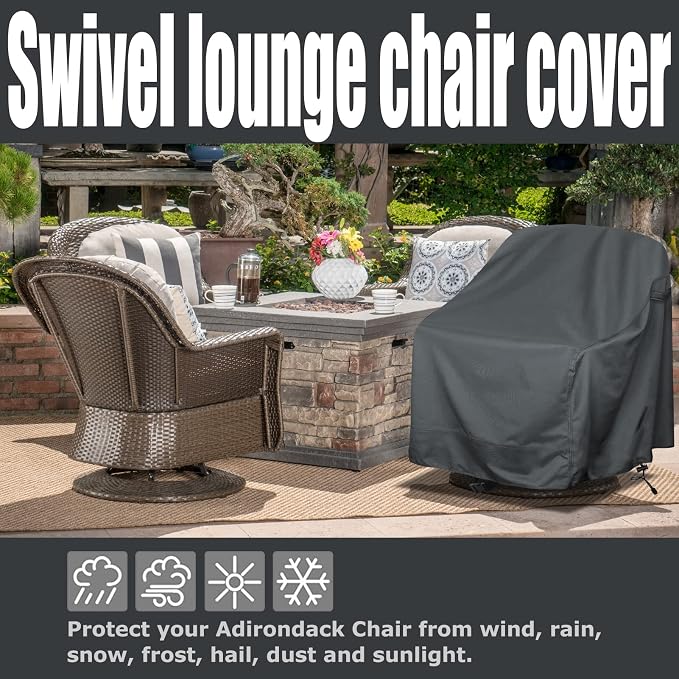 Outdoor Swivel Lounge Chair Cover 1 Pack, Waterproof Heavy Duty Outdoor Patio - Image 5