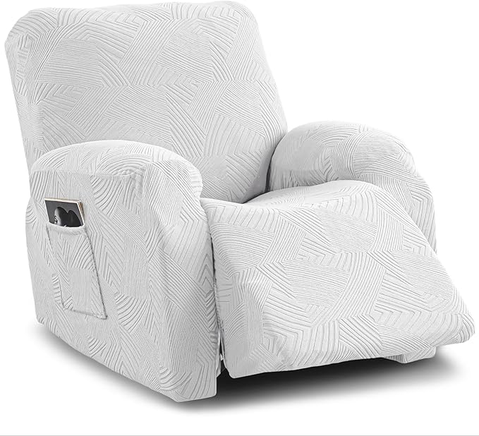Recliner Chair Covers, 4-Piece Stretch Geometric Strokes Jacquard Reclining by Unknown