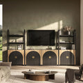BELLEZE 3-Piece Arched TV Stand Entertainment Center by BELLEZE