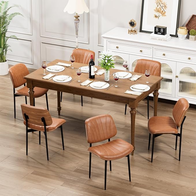 YaFiti Dining Chairs Set of 6, Dining Room and Kitchen Chairs, Mid Century - Image 9
